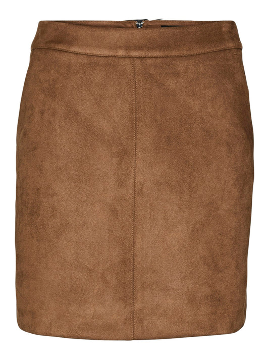 Vmdonnadina Fauxsuede Short Skirt Noos (Cognac)