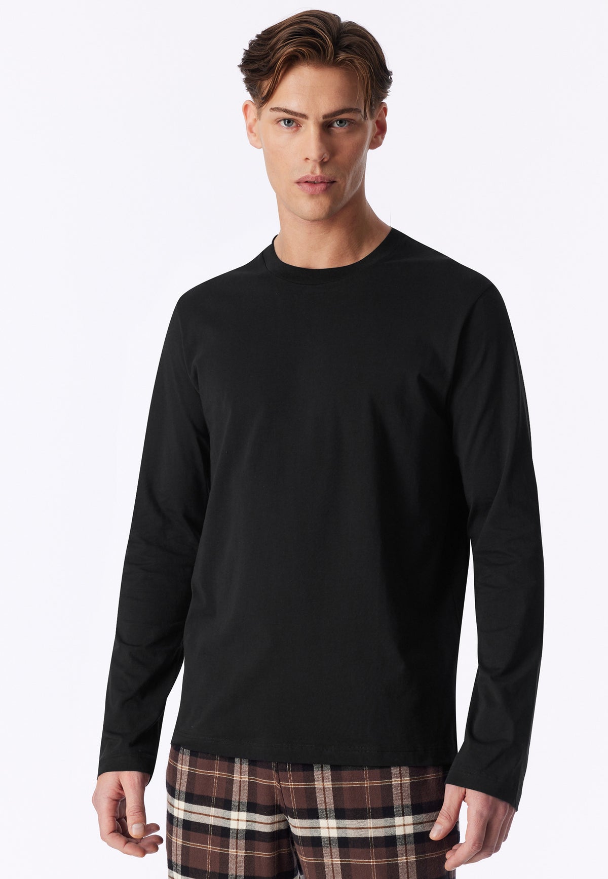 Langarmshirt Rundhals (Schwarz)