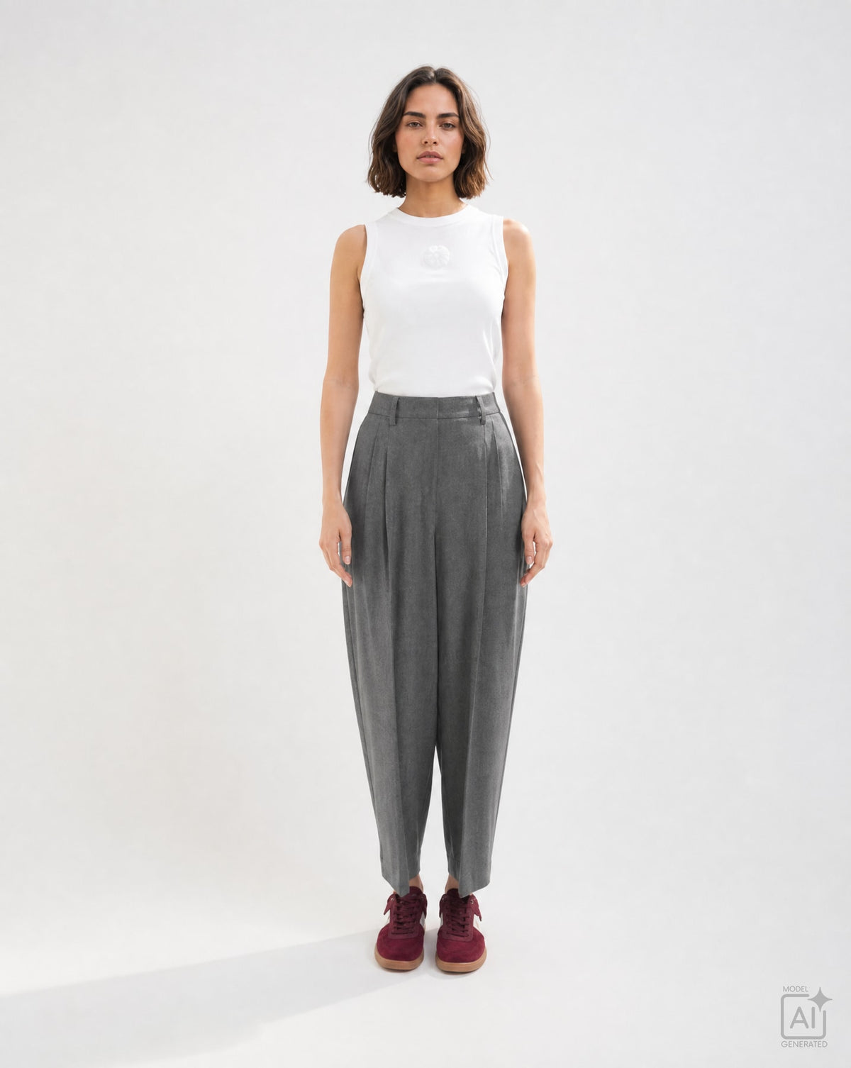 Straight Leg Pants (Anthracite Melan)