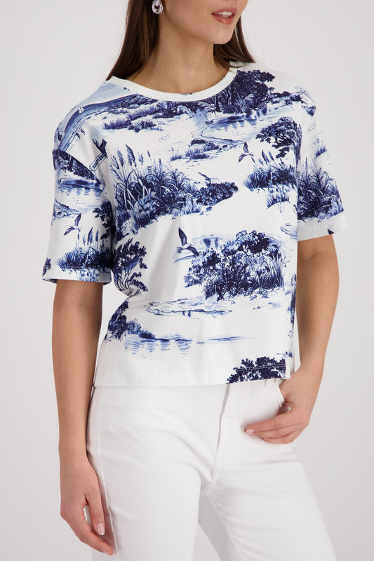 T-Shirt (Marine Gemustert)