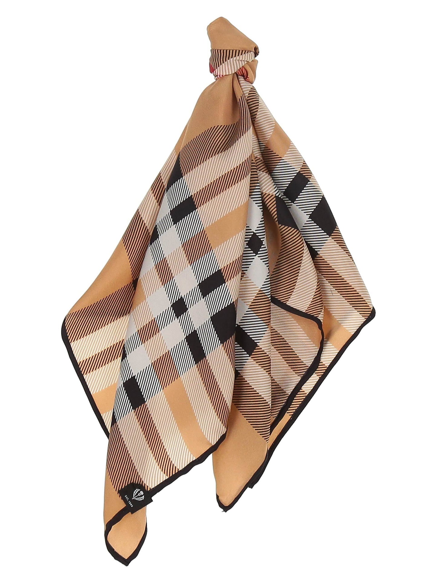 Nickituch Nickituch mit FRAAS Plaid Karo aus reiner Seide (Camel)