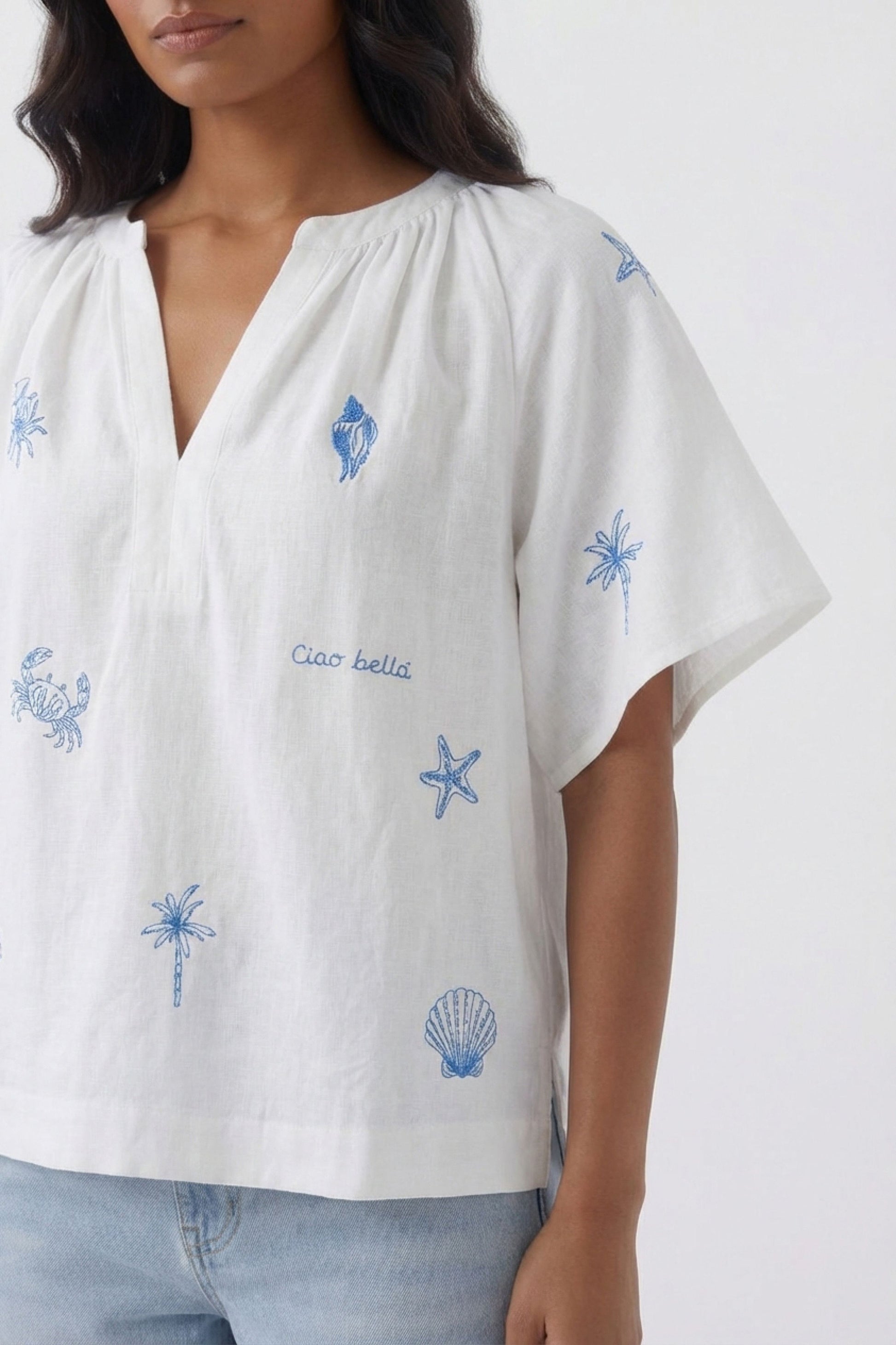 Bluse (White Blue)