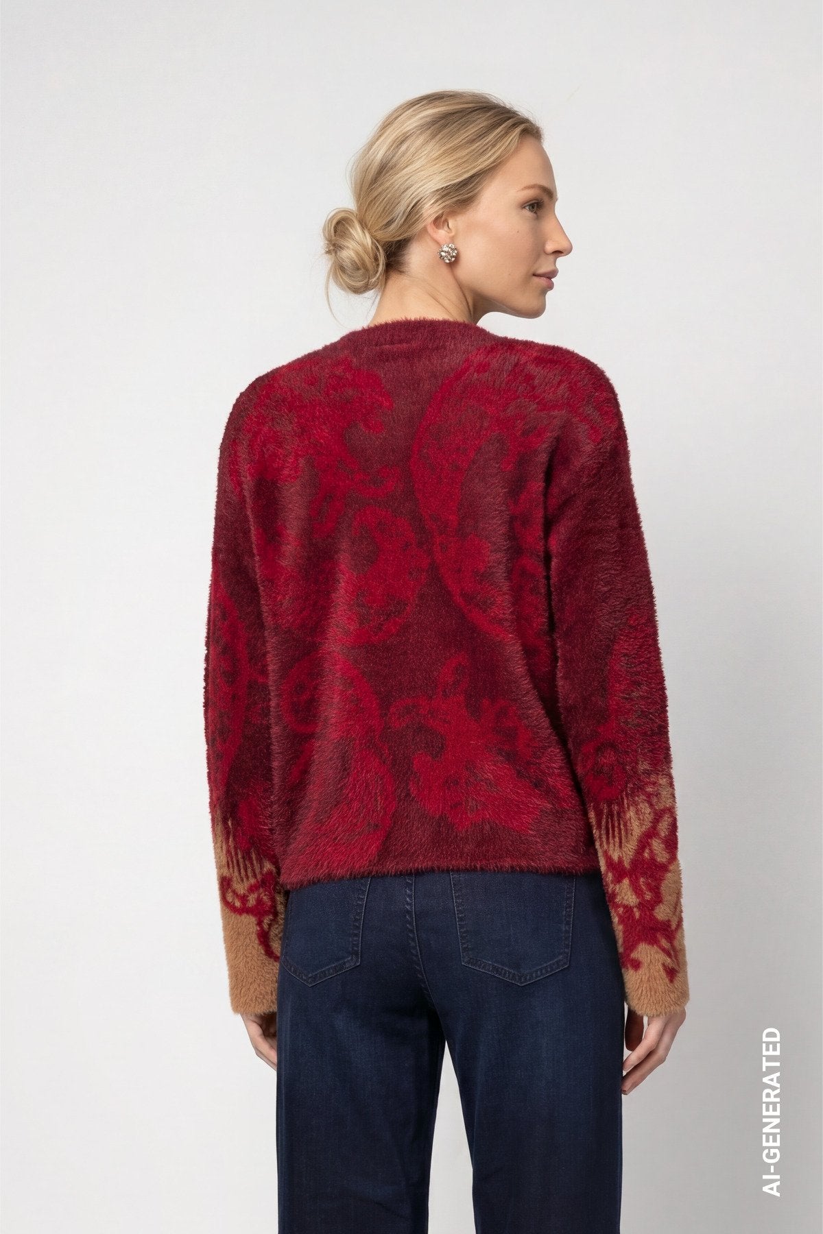 Strickpullover mit Paisley-Muster (Red Dahlia Gemus)