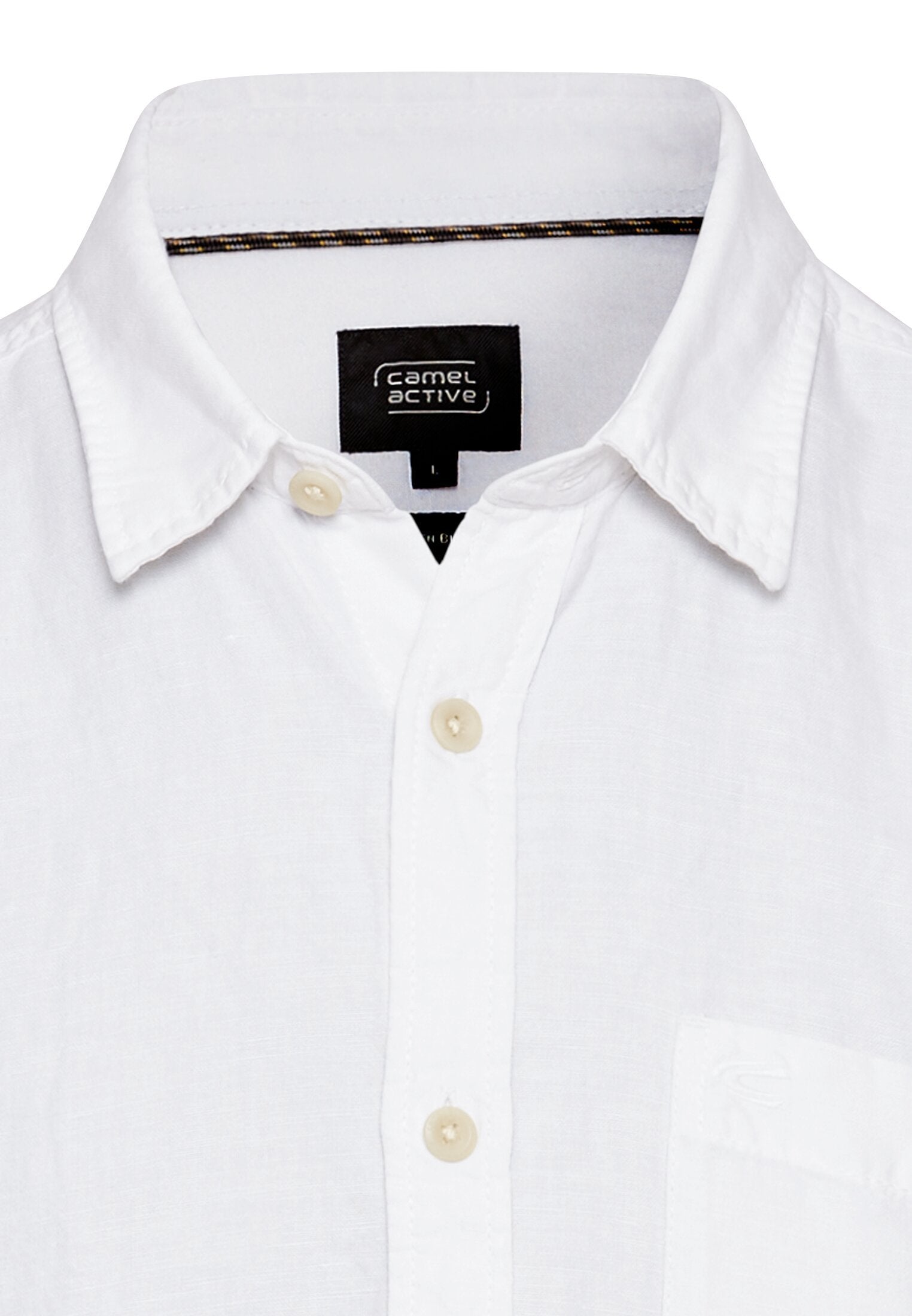 Langarm-Leinenhemd mit Soft-Wash-Veredelung (White)
