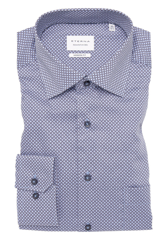 Hemd Twill Langarm (Mittelblau)