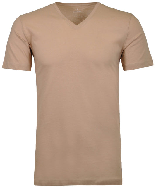 2 T-Shirt Doppelpack Bodyfit mit V-Ausschnitt (Light Skin)
