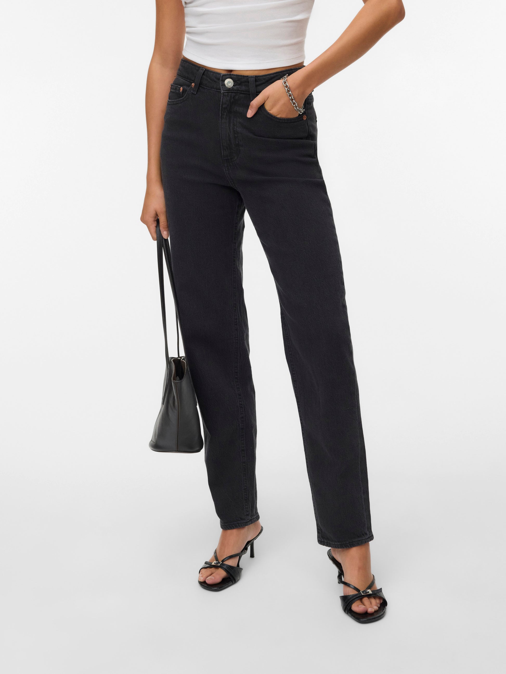 Vmtessa Hr Mom Jeans Ra220 Ga Noos (Dark Grey Den)