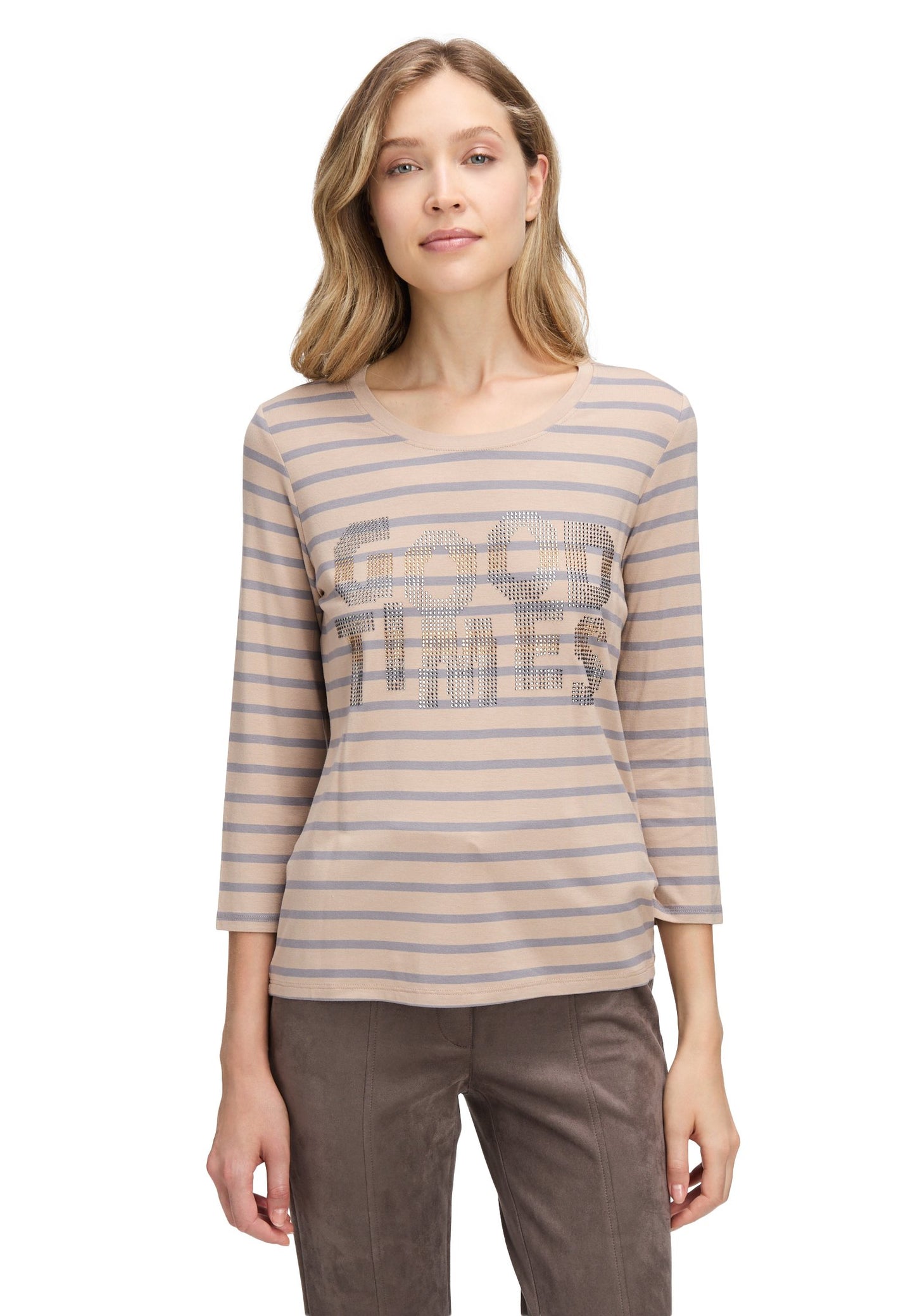 Ringelshirt (Beige/grey)