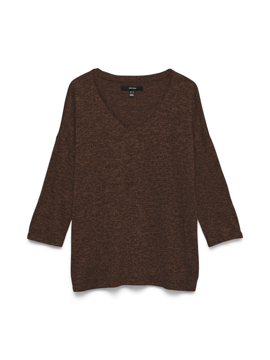 Vmbrianna 3/4 V-neck Blouse Boo (Cocoa Brow)