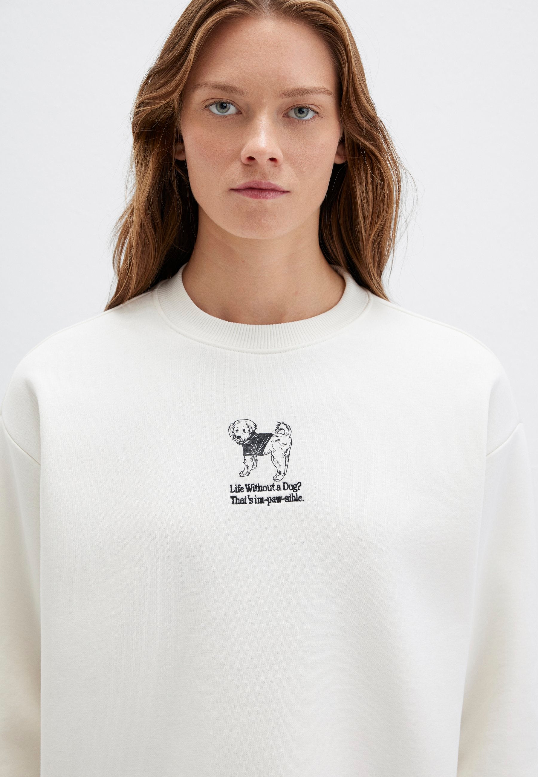 Dog Printed Sweatshirt (Coconut Milk)