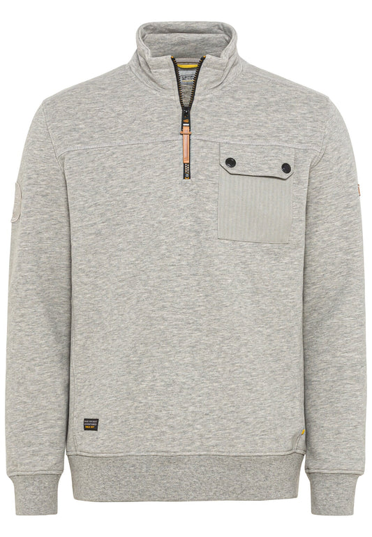 Sweatshirt Troyer mit Stehkragen (Stone Gray)