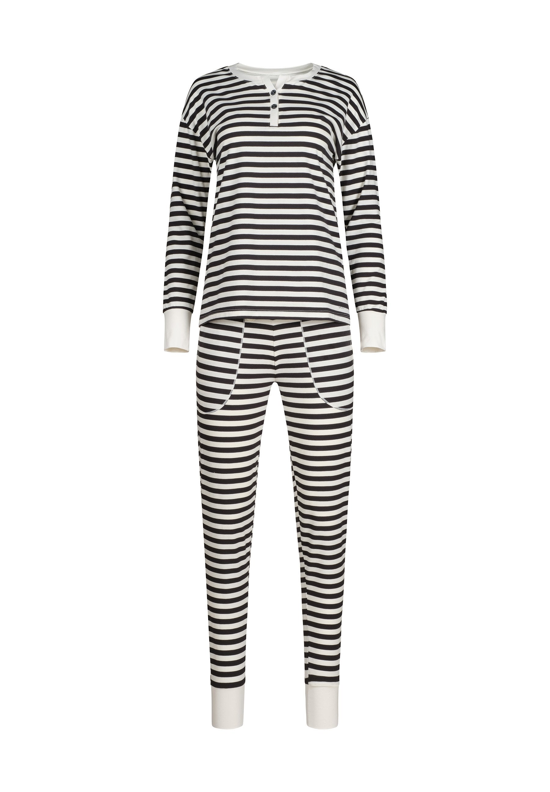 SKINY Damen Pyjama lg. Night In Mix & Match (Yingyang Stripe)