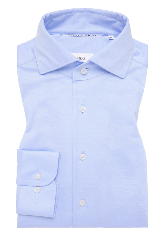 Hemd Jersey Langarm (Himmelblau)