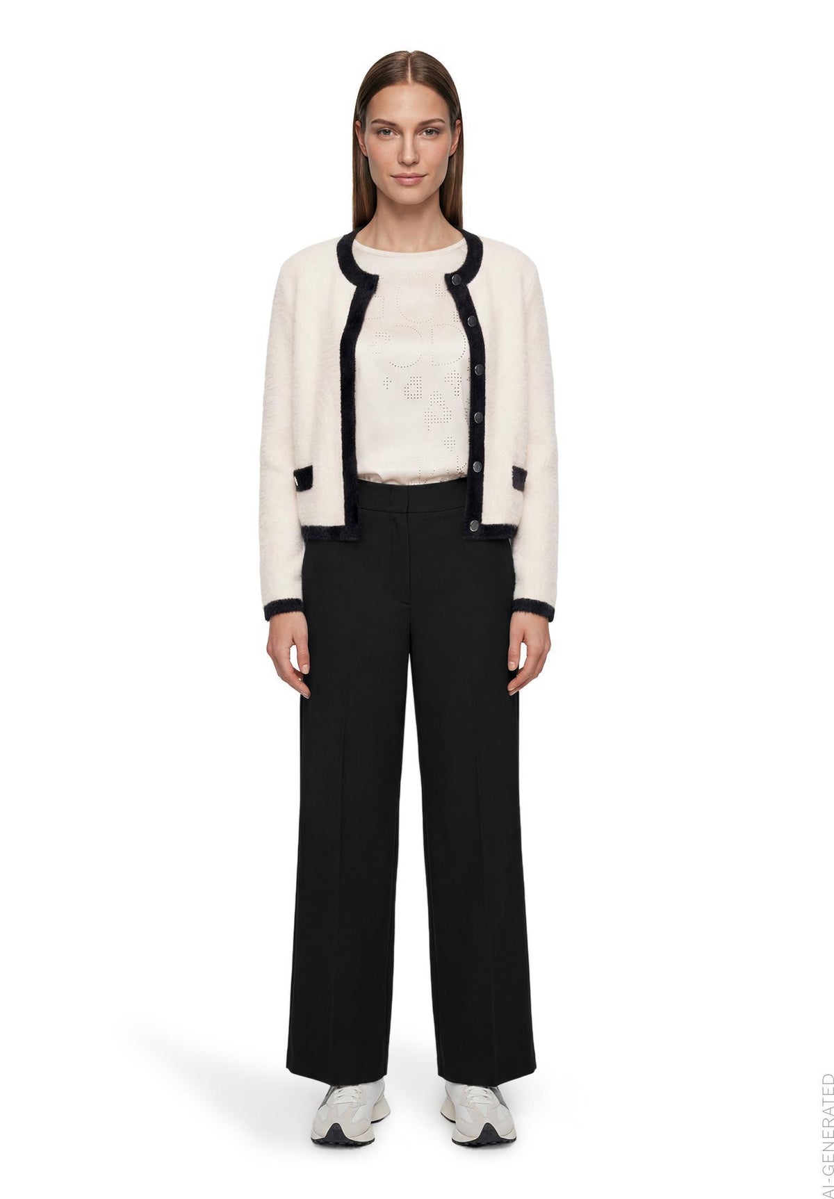 Grobstrickjacke (Patch Beige/bla)