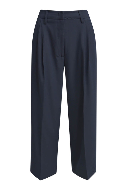 Straight Cropped Pants (Marine)