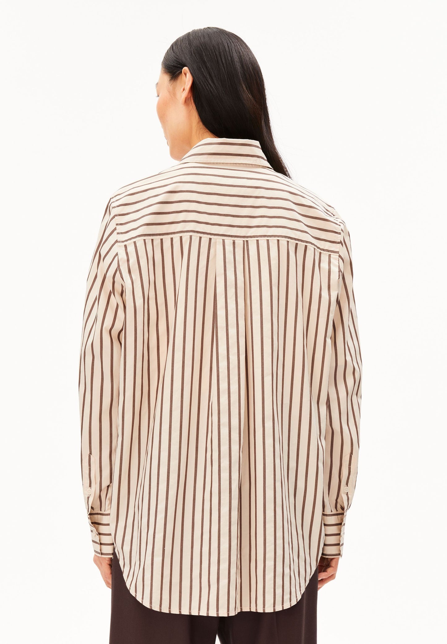 Stripe Loose Shirt Blouse (Oatmilk-claysto)