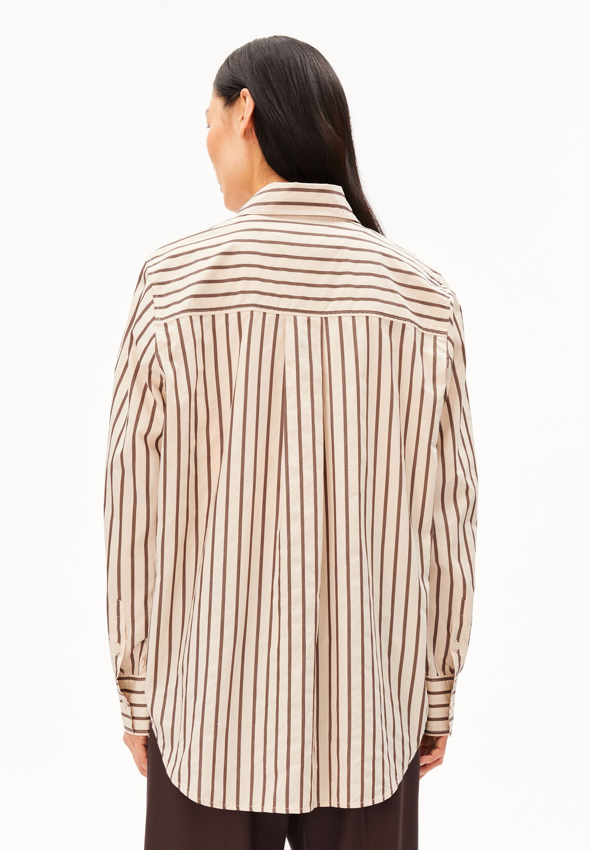 Stripe Loose Shirt Blouse (Oatmilk-claysto)