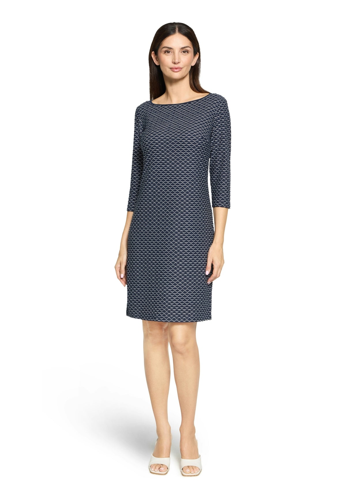 Etuikleid (Dark Blue/cream)