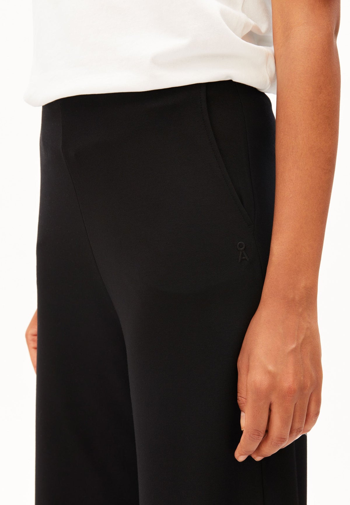 Basic Jersey Wide Leg Pant (Black)