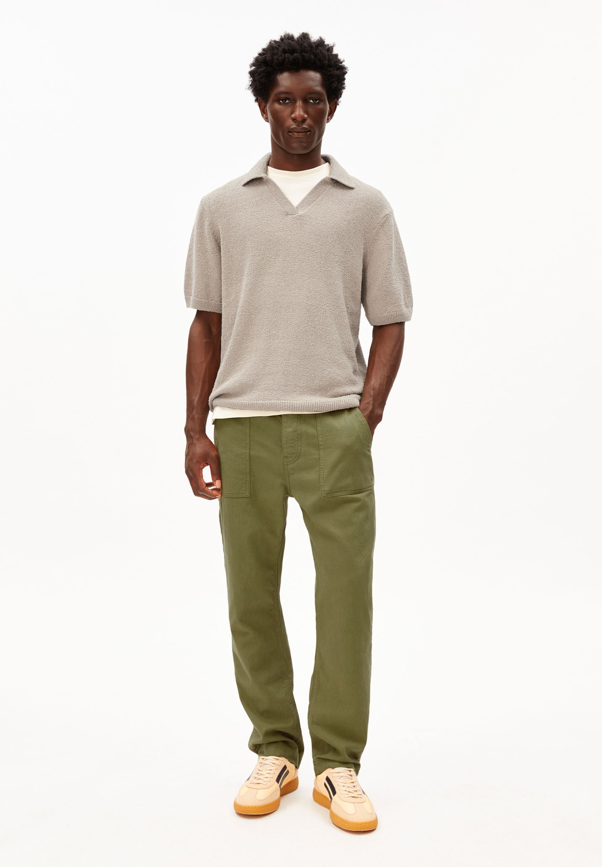 Boucle Knit Poloshirt (Sandstone)