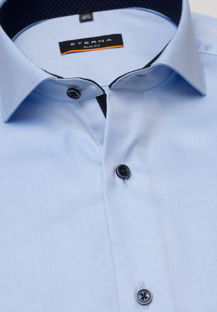 Eterna Langarm Hemd Slim Fit Cover Shirt Twill (Hellblau)