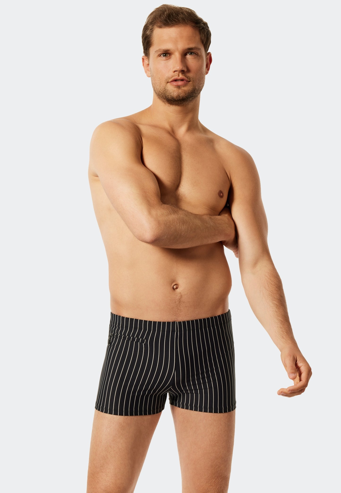 Badehose Komfort mit Bein (Schwarz)