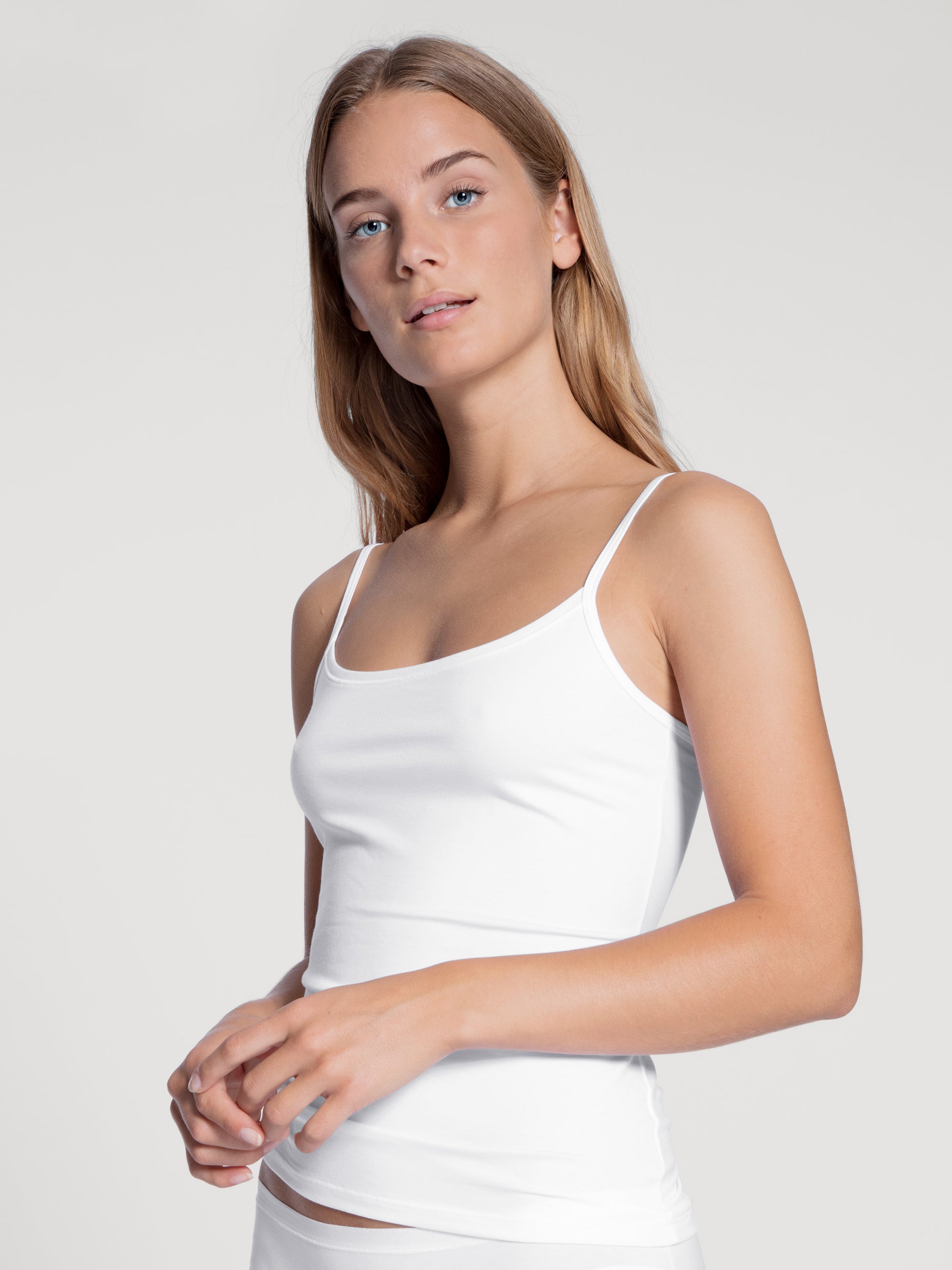 DAMEN Spaghetti-Top (Weiss)