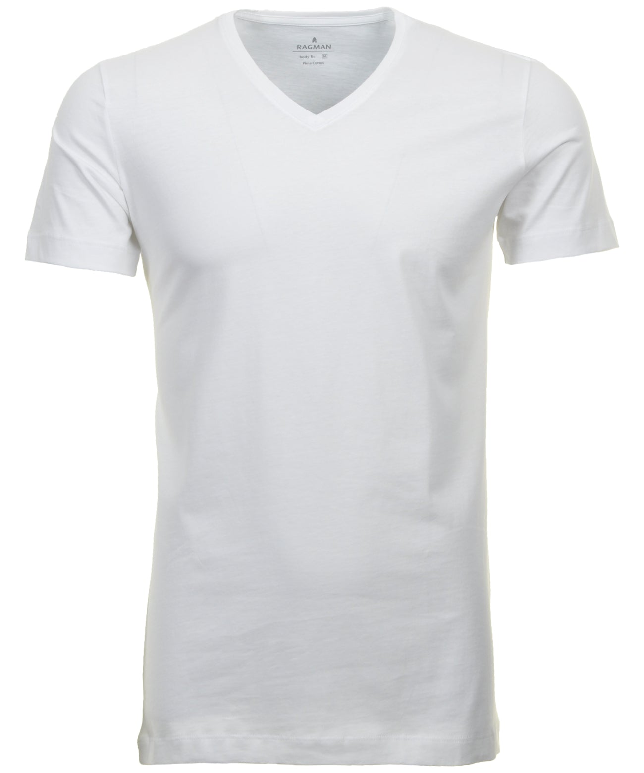 2 T-Shirt Doppelpack Bodyfit mit V-Ausschnitt (Weiss)
