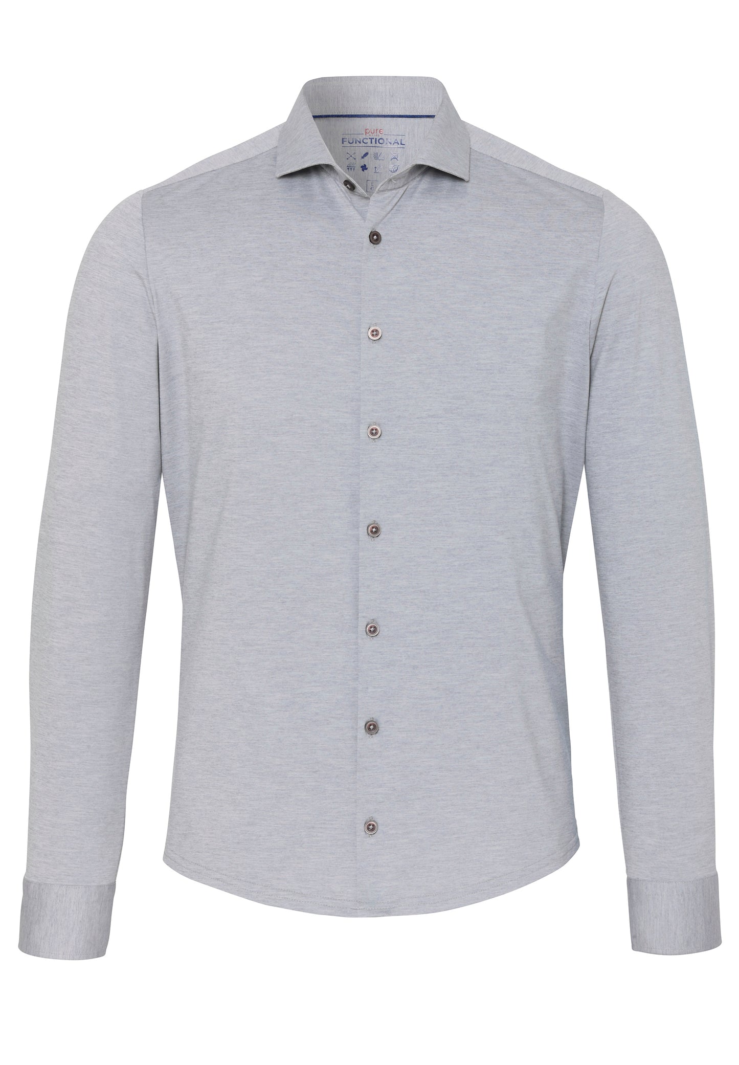 PURE- Functional Hemd Langarm (Uni Grau)