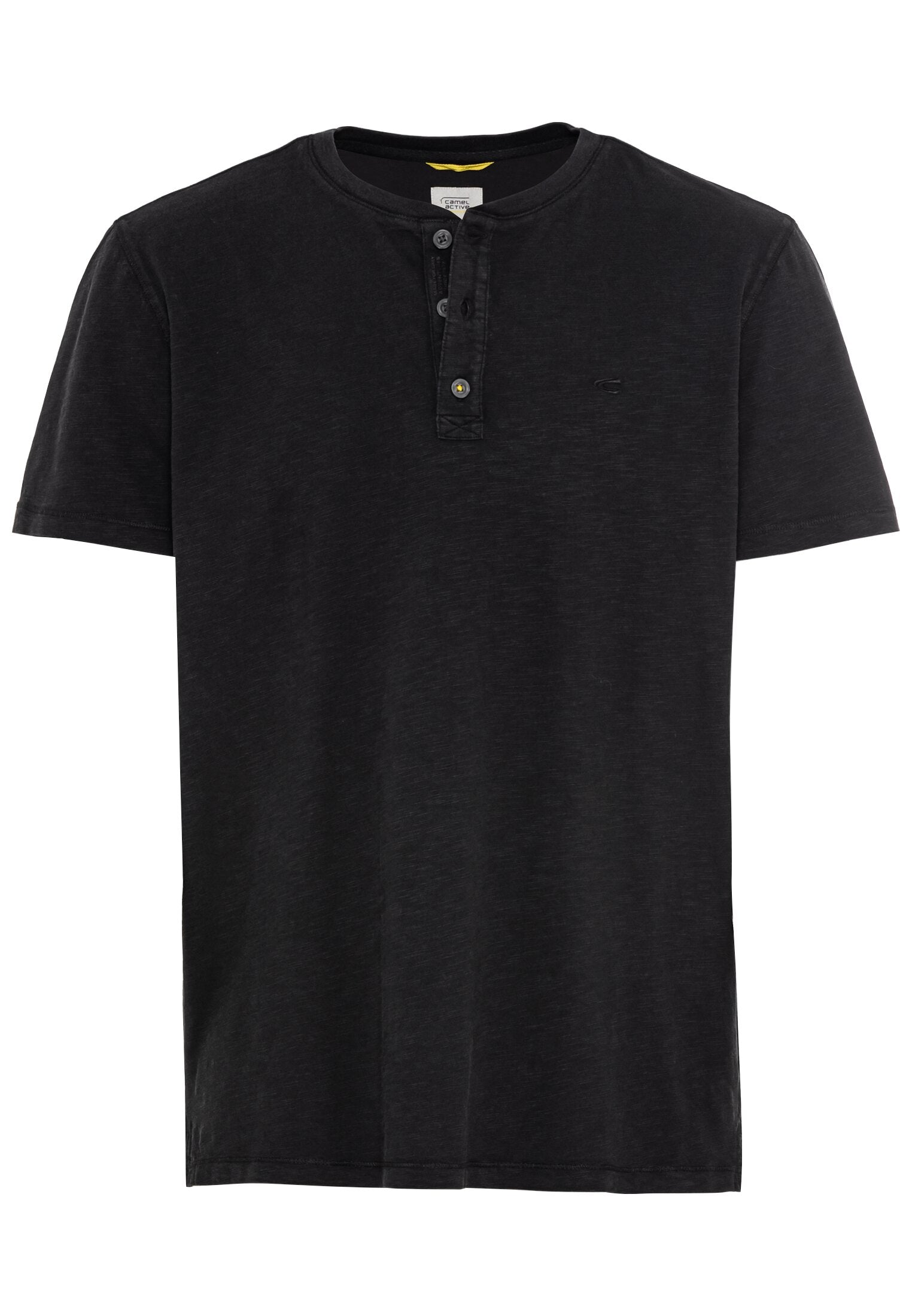 Kurzarm Henley aus Organic Cotton (Asphalt)