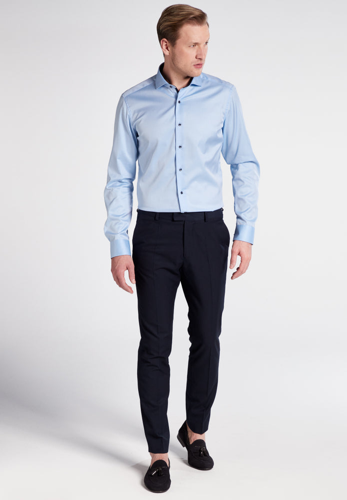 Eterna Langarm Hemd Slim Fit Cover Shirt Twill (Hellblau)