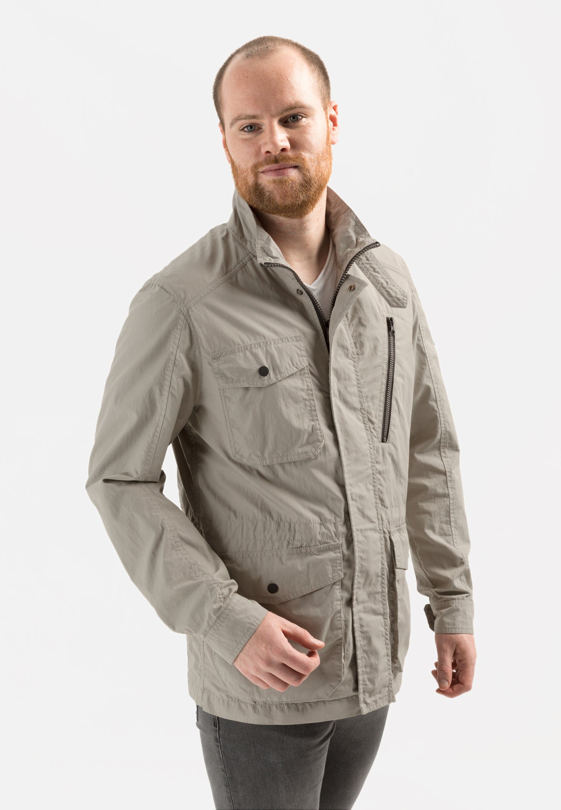 Calamar Fieldjacket Aus Baumwolle (Steingrau)