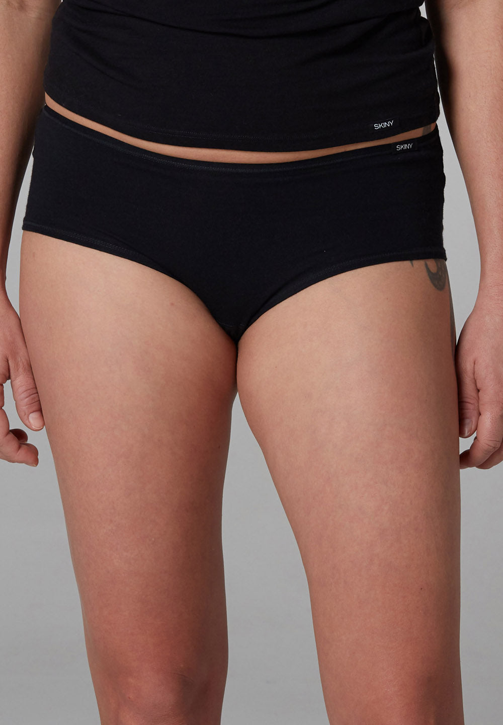 Skiny Damen Panty 2er Pack Advantage Cotton (Black)