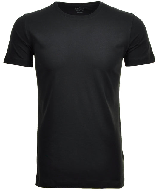 2 T-Shirt Doppelpack Bodyfit mit Rundhals (Schwarz)