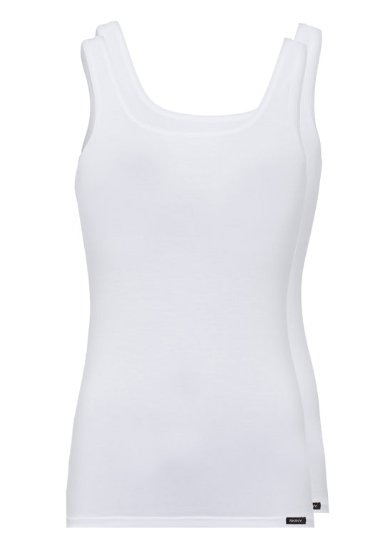 Skiny Damen Tank Top 2er Pack Advantage Cotton (White)