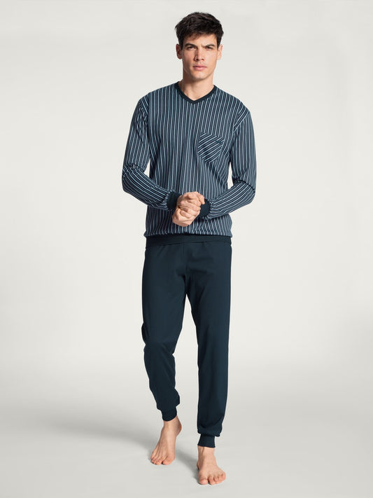 HERREN Pyjama mit Bündchen