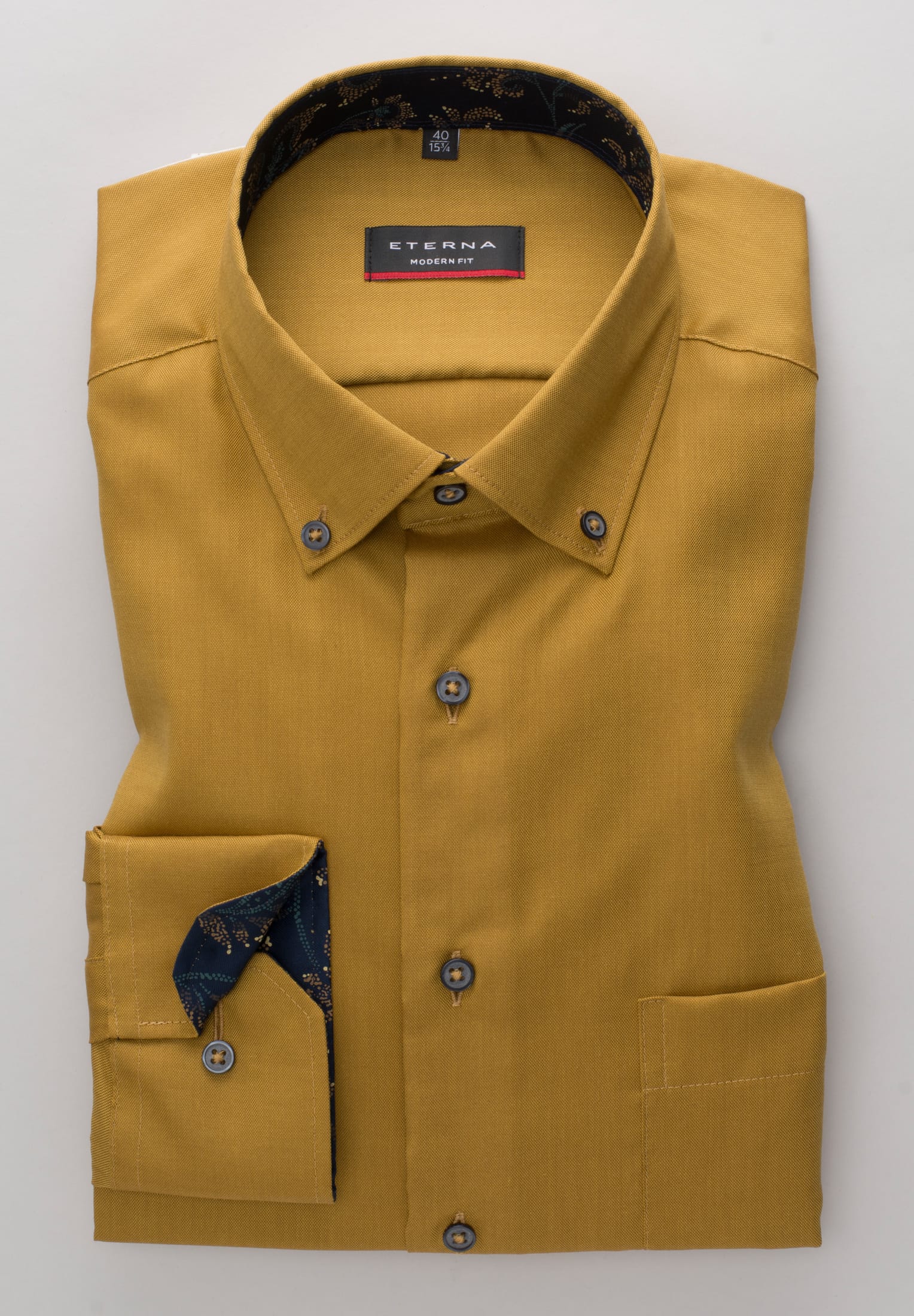 Eterna Langarm Hemd Modern Fit Oxford (Gelb)