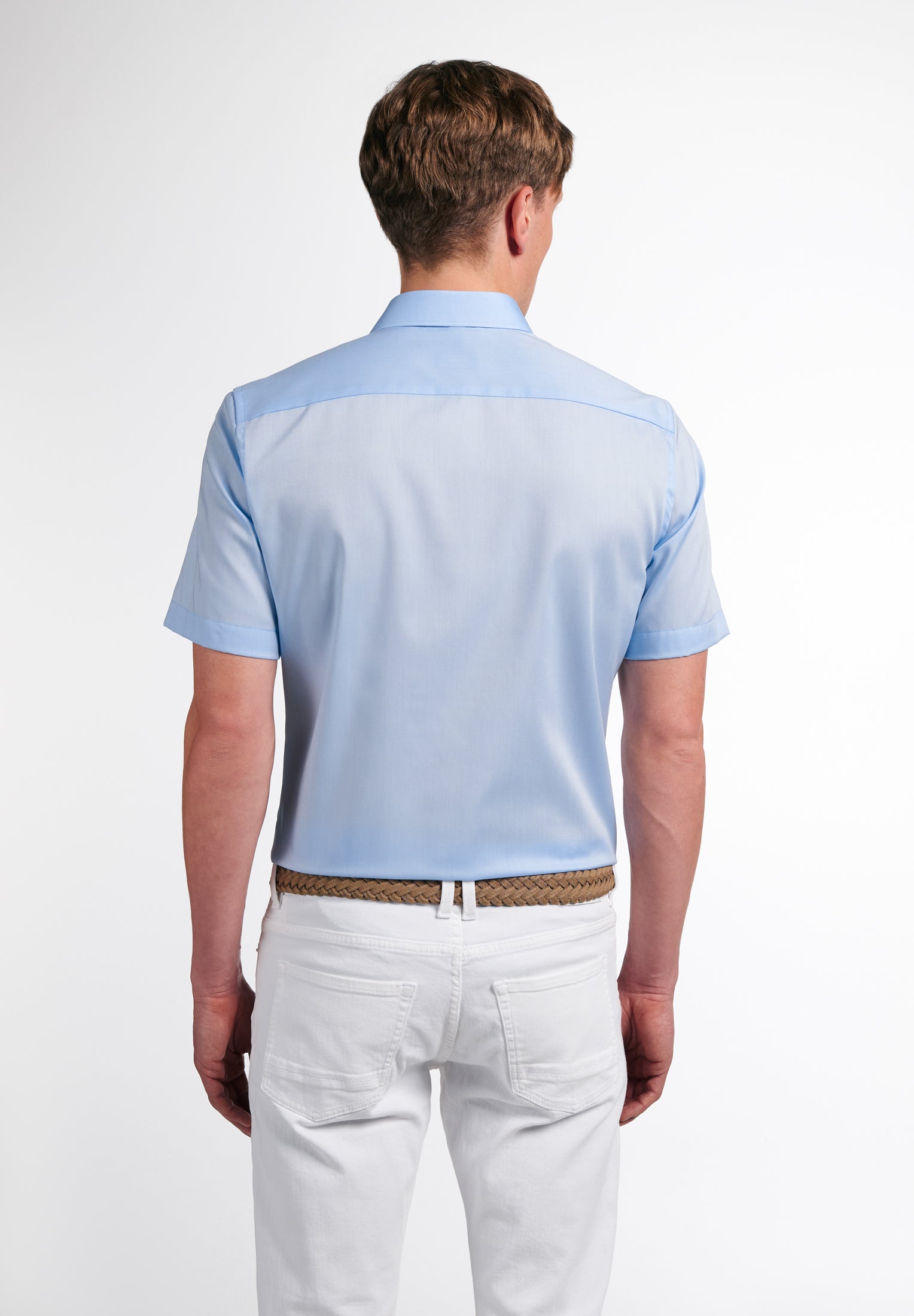 Eterna Kurzarm Hemd Slim Fit Pinpoint (Hellblau)