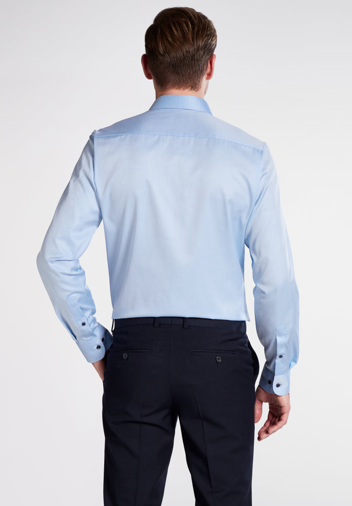 Eterna Langarm Hemd Slim Fit Cover Shirt Twill (Hellblau)