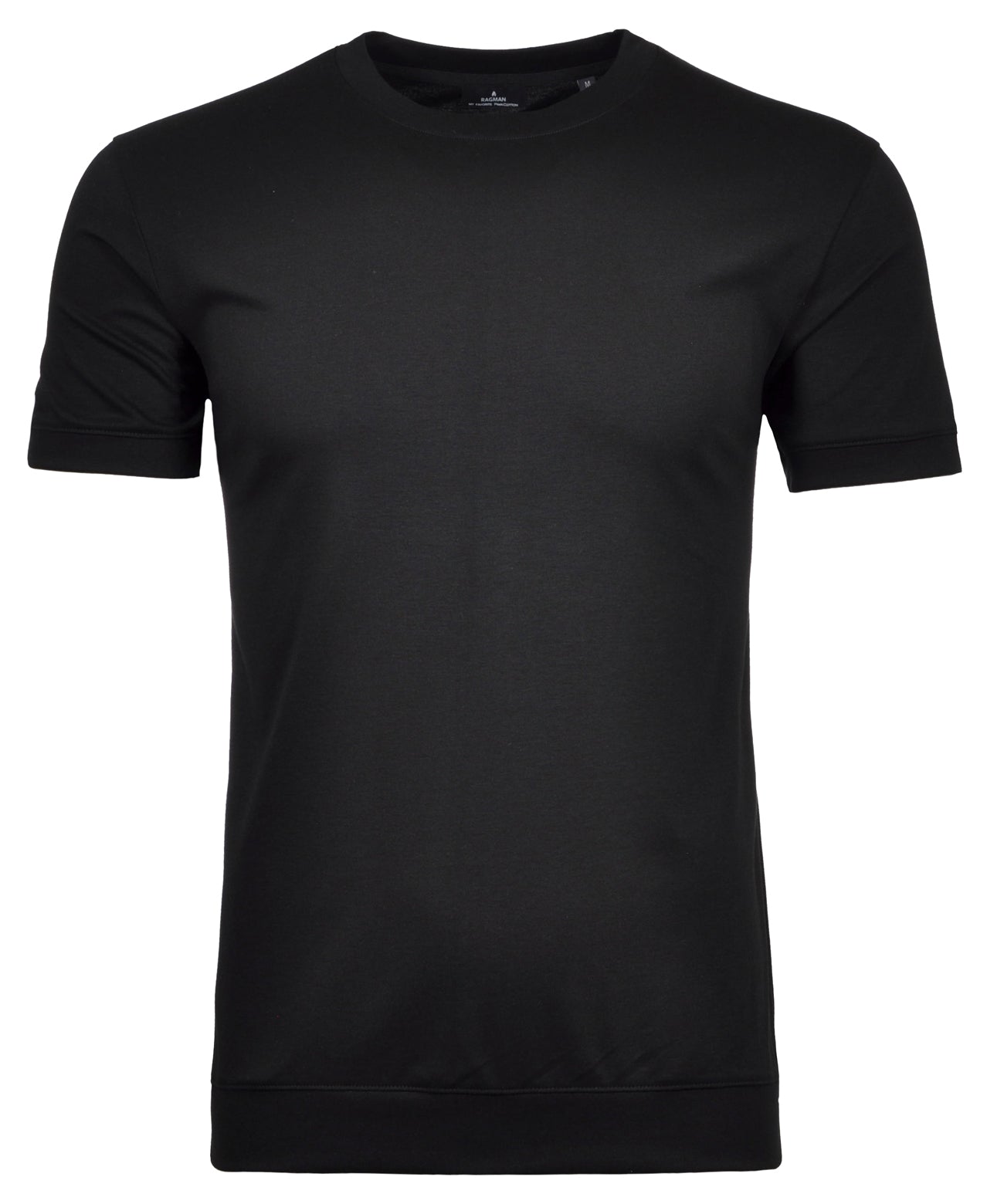 T-Shirt Rundhals mit Bndchen (Schwarz)