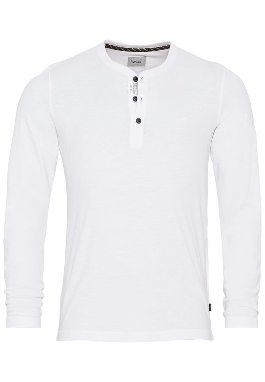 Leichtes Langarmshirt mit Henley Kragen aus Organic Cotton (White)