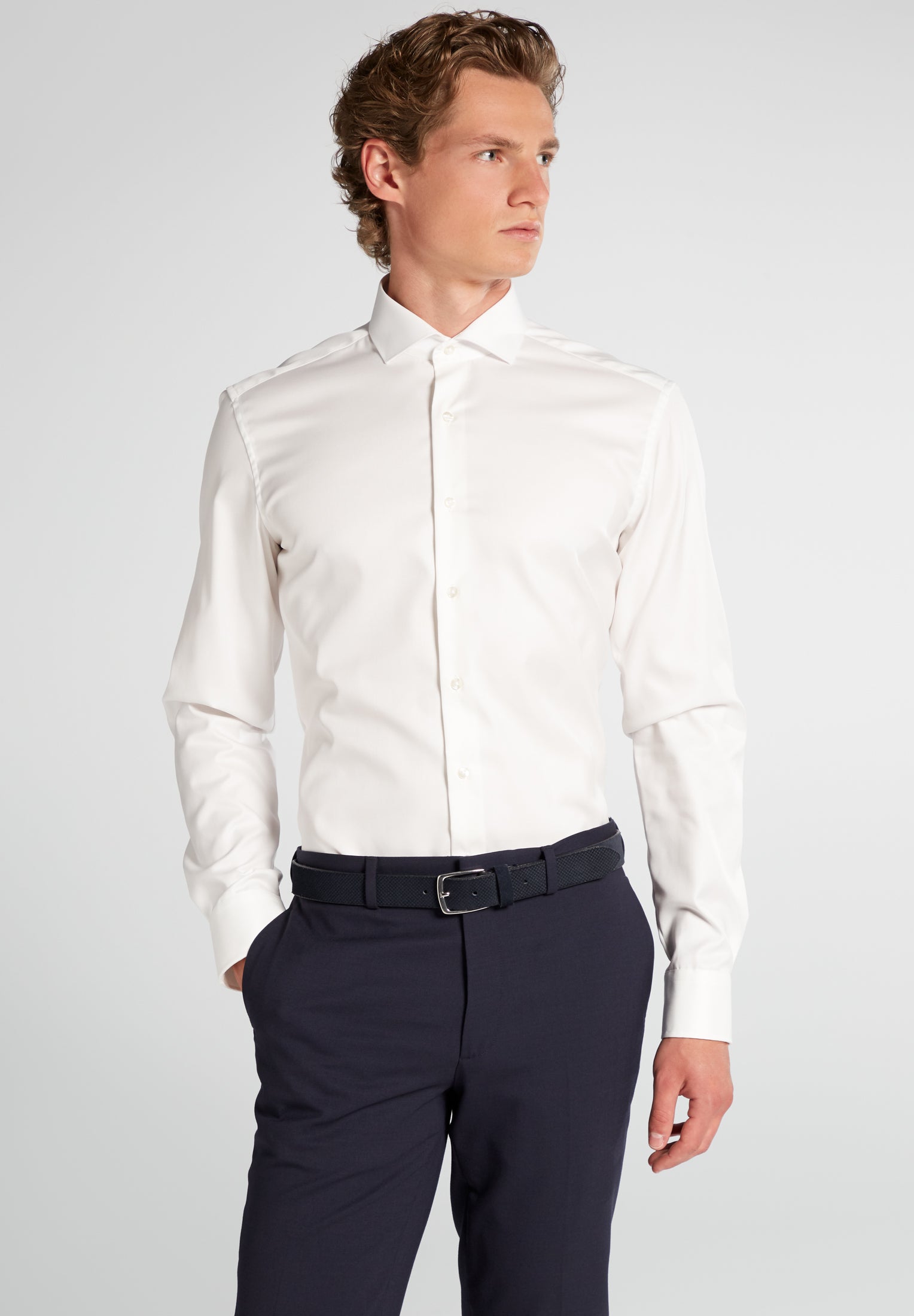 Eterna Langarm Hemd Slim Fit Cover Shirt Twill (Champagner)