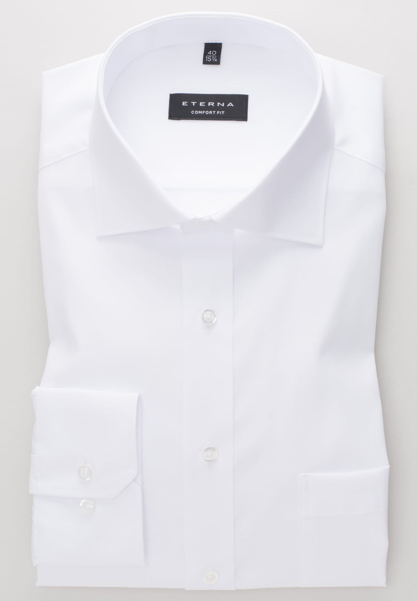 Eterna Langarm Hemd Comfort Fit Popeline (Weiss)