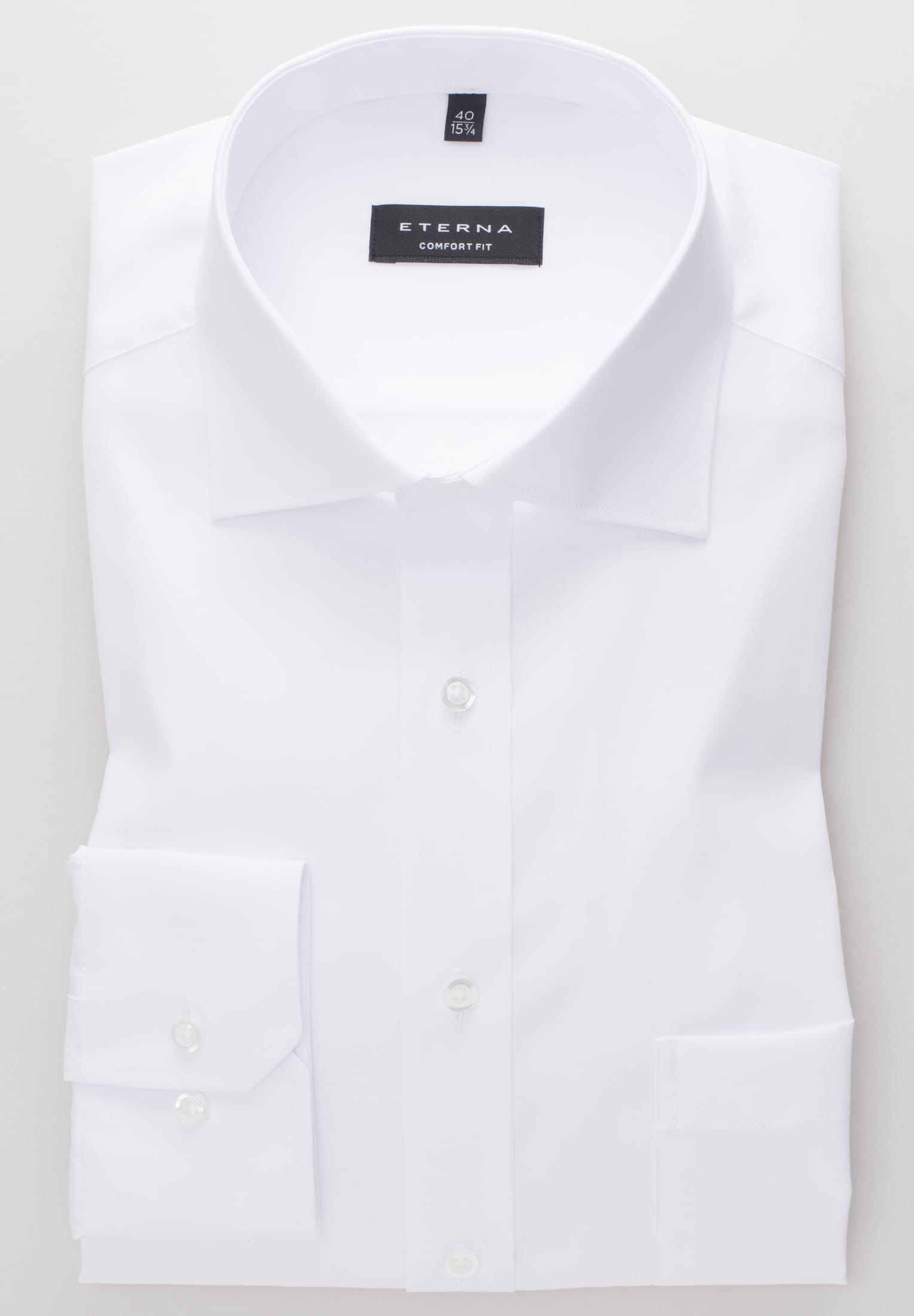 Eterna Langarm Hemd Comfort Fit Popeline (Weiss)