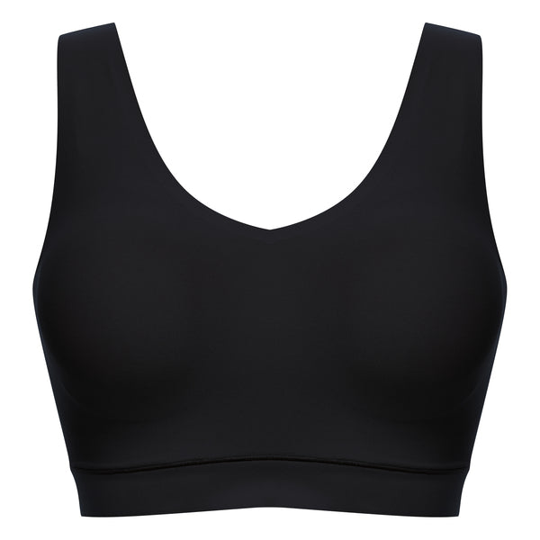 SOFTSTRETCH Bustier mit Soft Cups, V-Ausschnitt (Schwarz)