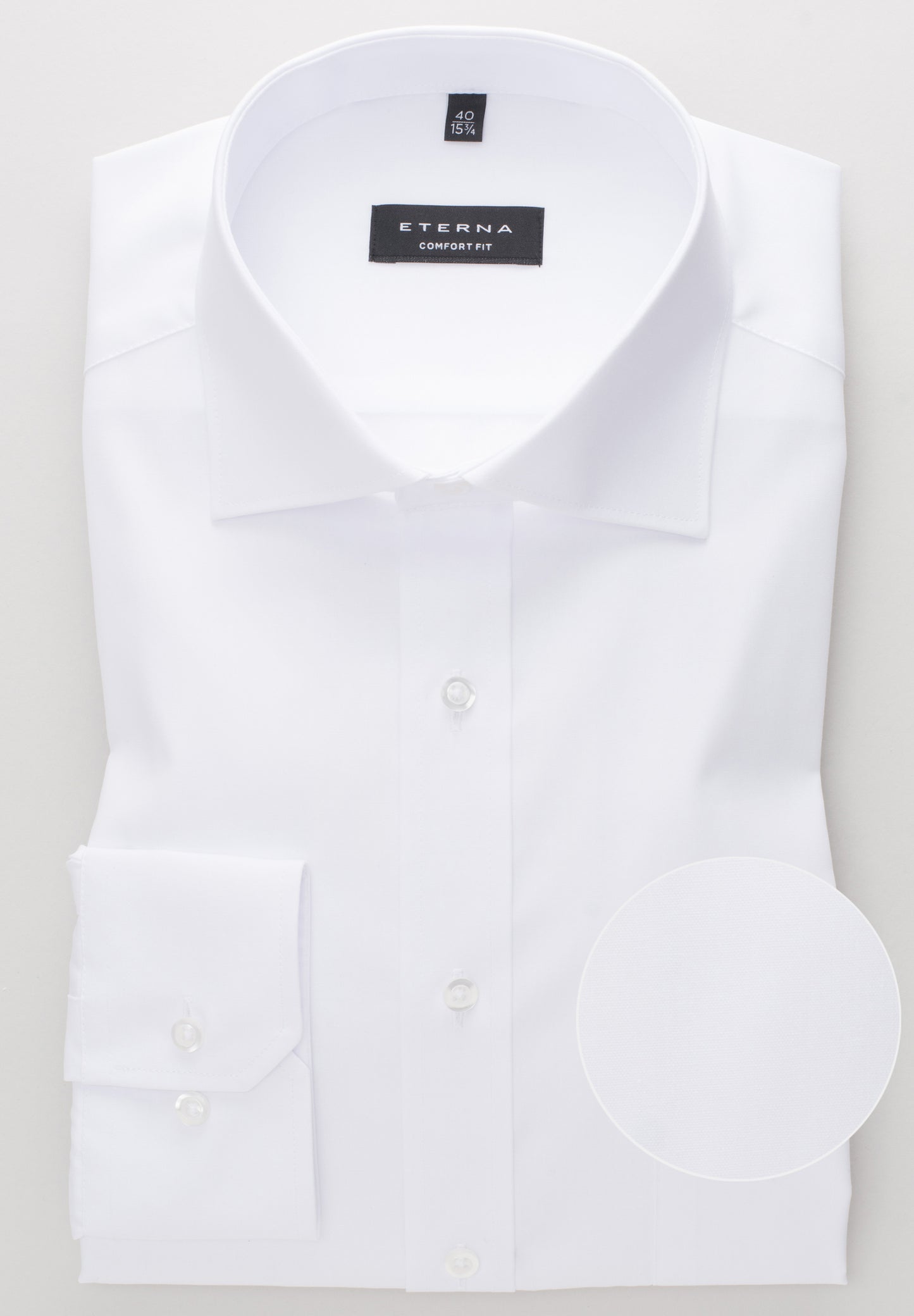 Eterna Langarm Hemd Comfort Fit Popeline (Weiss)