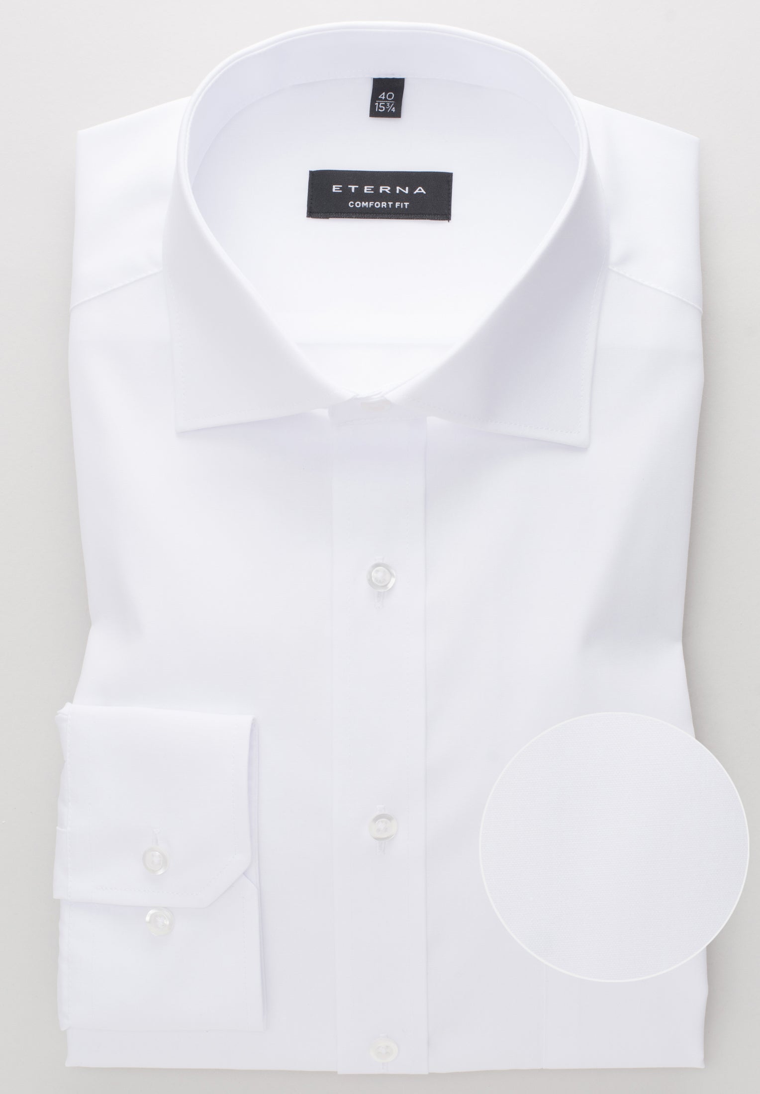 Eterna Langarm Hemd Comfort Fit Popeline (Weiss)