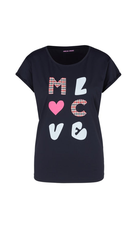 Kastiges T-Shirt mit Buchstaben-Applikation