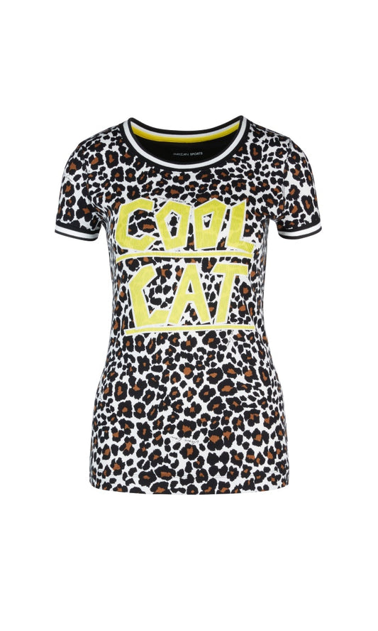 Feinripp-Shirt mit Leomuster