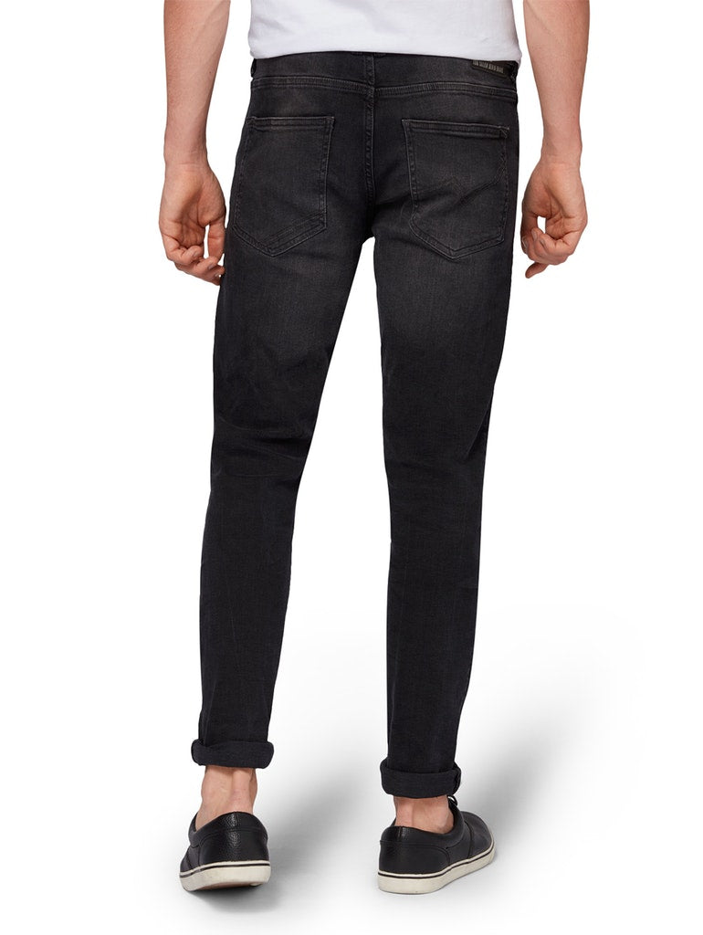 used dark stone black denim